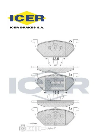 طقم تيل لقم امامى  - ابيزا ICER - FR